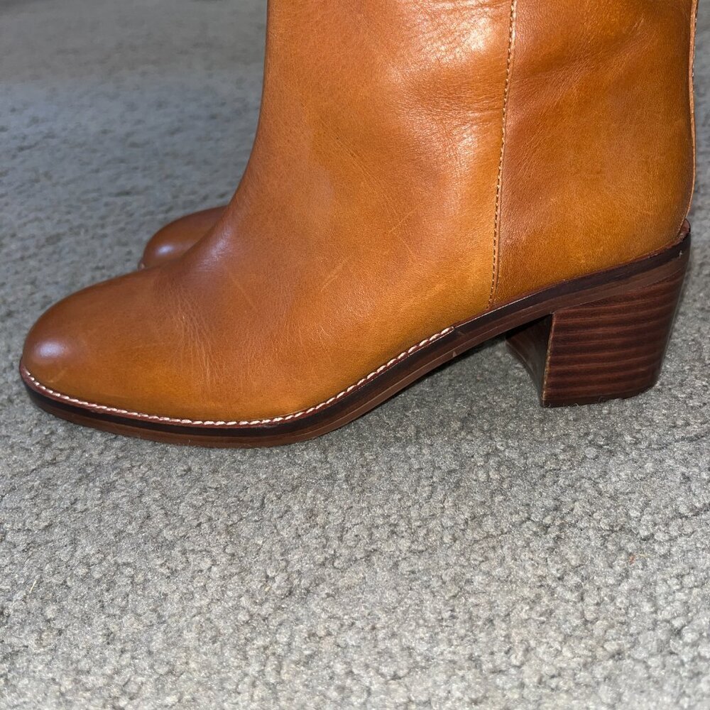 Tan Leather Knee-High Boots - Picture 5 of 12